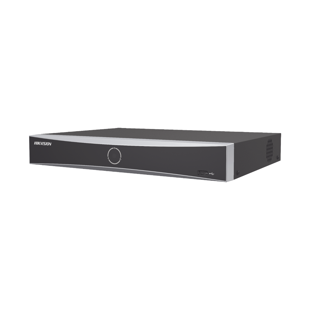 NVR 12 Megapíxel (4K) / 4 canales IP / 4 Puertos PoE+ / Reconocimiento Facial / AcuSense (Evita Falsas Alarmas) / 1 Bahías de Disco Duro / HDMI en 4K / 300 Metros PoE Modo Extendido