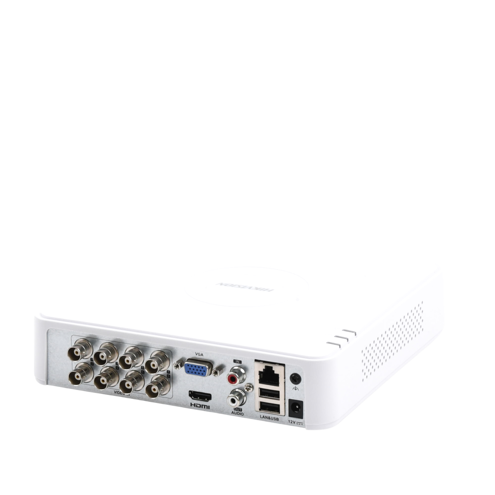 DVR 2 Megapixel (1080P) lite / 8 Canales TURBOHD / AcuSenseLite (Busqueda Inteligente Personas Vehiculos) / 1 Bahía de Disco Duro / H.265+ / Audio por Coaxitrion/ Detección de movimiento 2.0 / Salida de vídeo Full HD