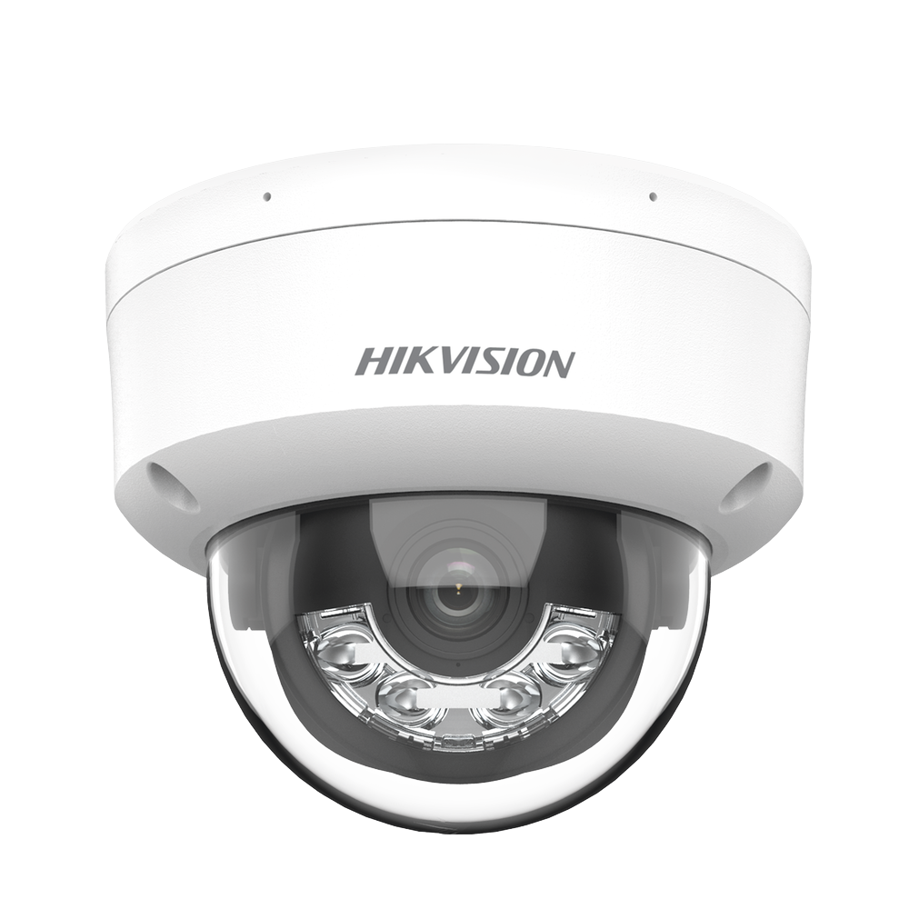 Domo IP 4 Megapixel / Lente 2.8 mm / Dual Light (30 mts IR + 30 mts Luz Blanca) / Micrófono Integrado / Antivandálico IK08 / ACUSENSE Lite / Exterior IP67 / H.265 / PoE / ONVIF / Micro SD